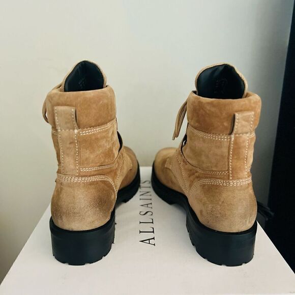All‎ Saints Paulina Suede Leather Buckle Moto Boot, Size 11, Brown/Tan, NWT - Picture 3 of 16